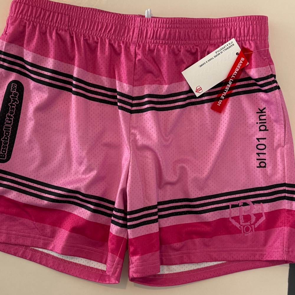 Baseball lifestyle 101 crayon crayola Pink Striped Athletic Shorts